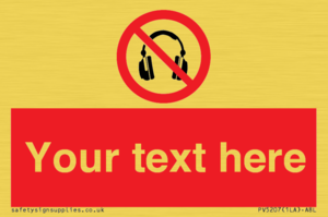 Custom No Headphones Sign